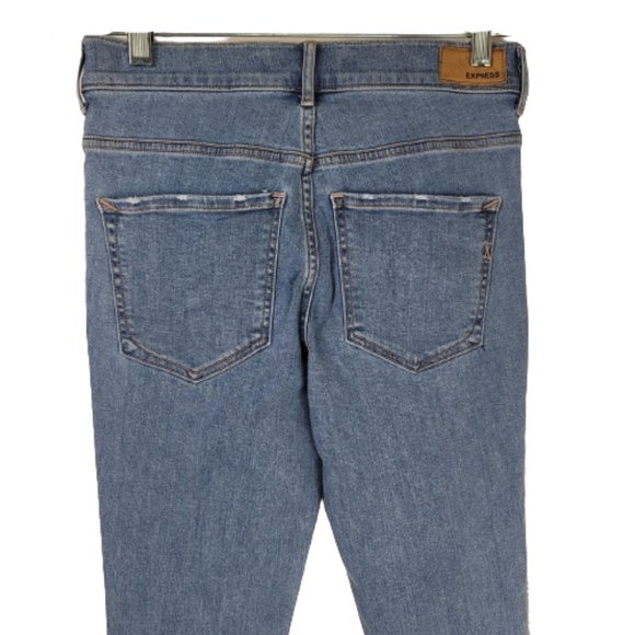 Express High Waisted Embellished Stripe Stretch Ankle Leggings Jeans - Picture 8 of 15